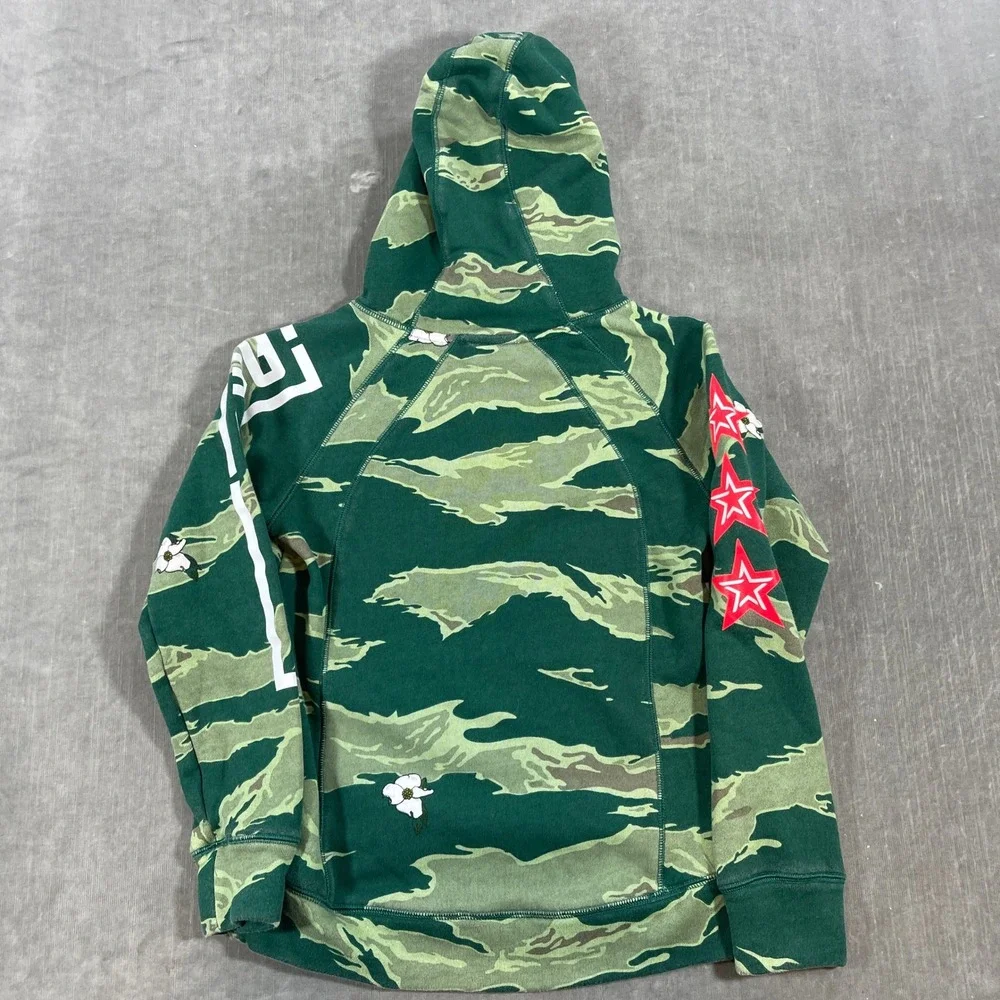 Air Jordan Kids Small Camo Green Red Stars Tiger Stripe Hoodie‎